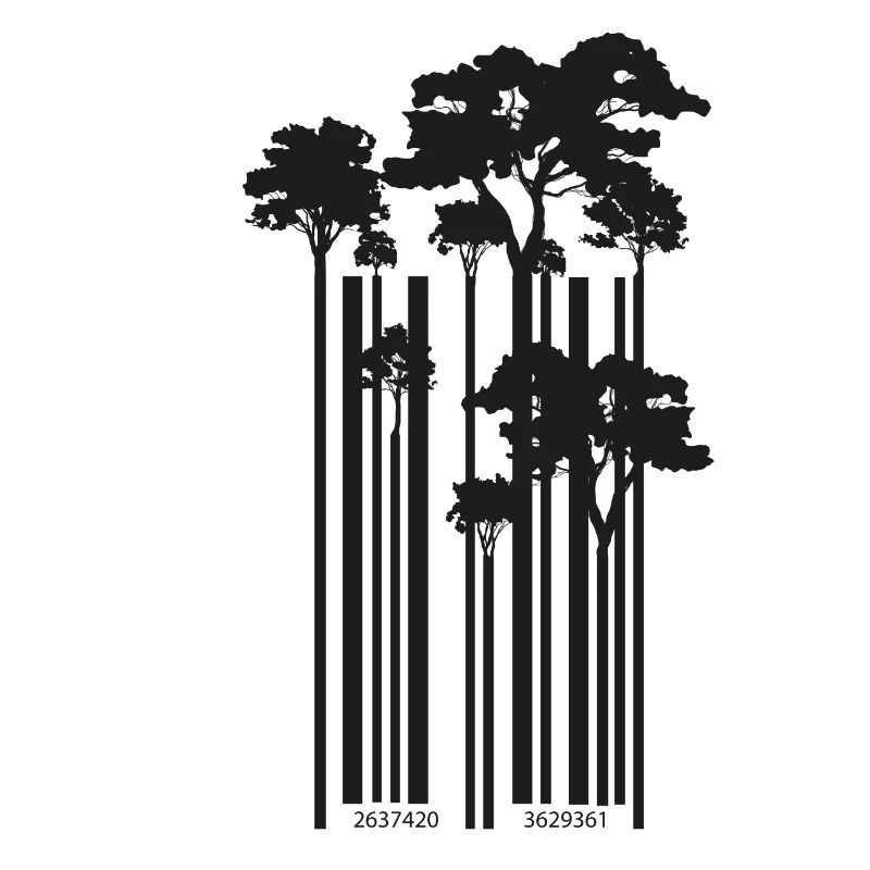 Cadeau cool d'arbres de codes à barres