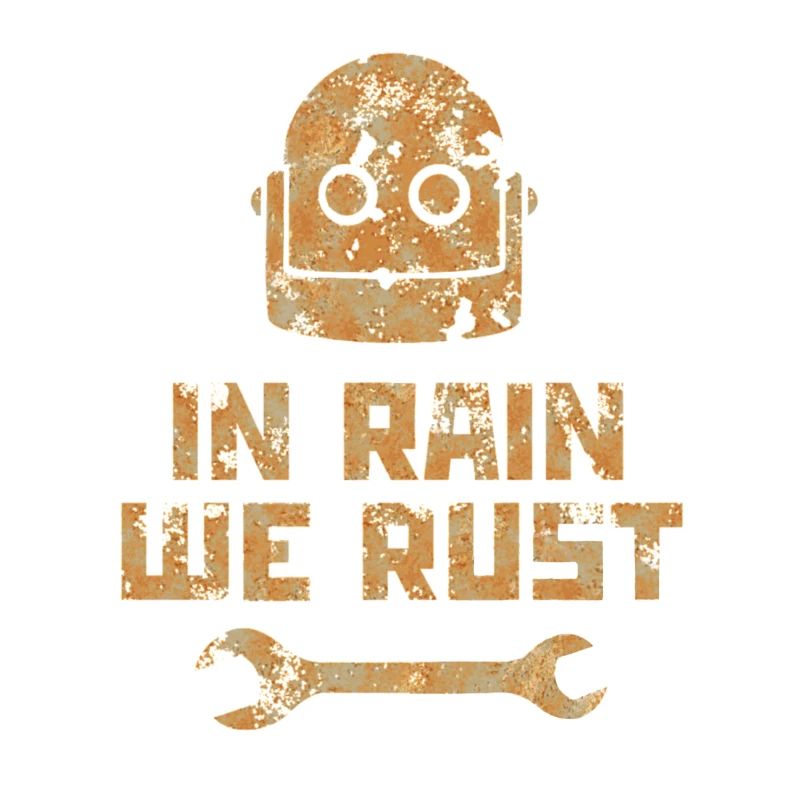 Robot, cyborg, machine - rusting in the rain