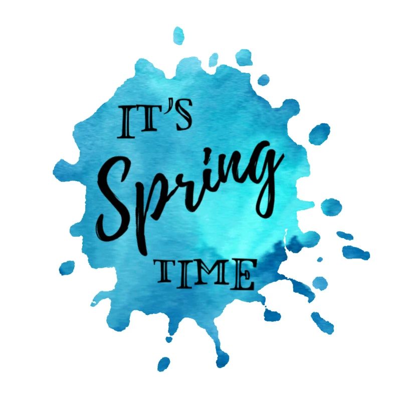 Splash de couleur bleu "It's Spring Time"