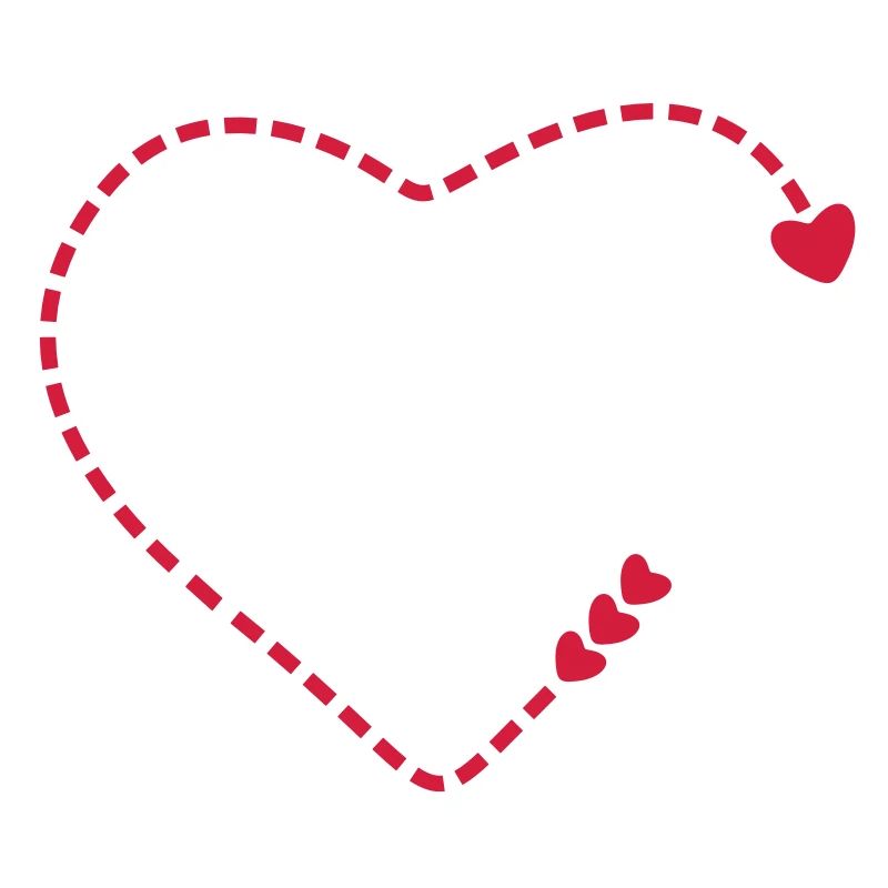 Herz offen, gestrichelt / open dashed heart (1c)