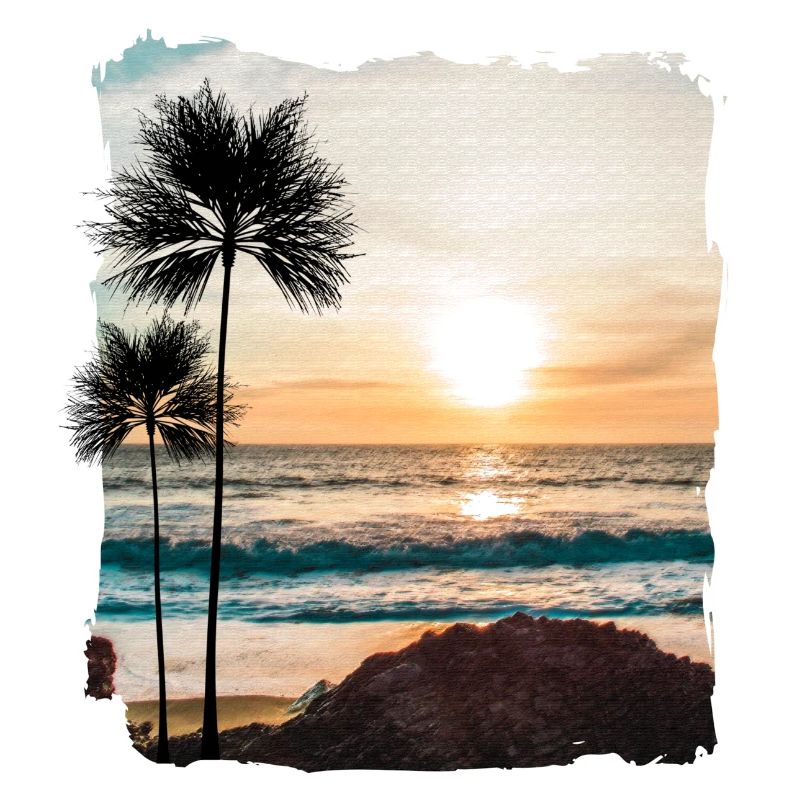 Sunset with palm trees