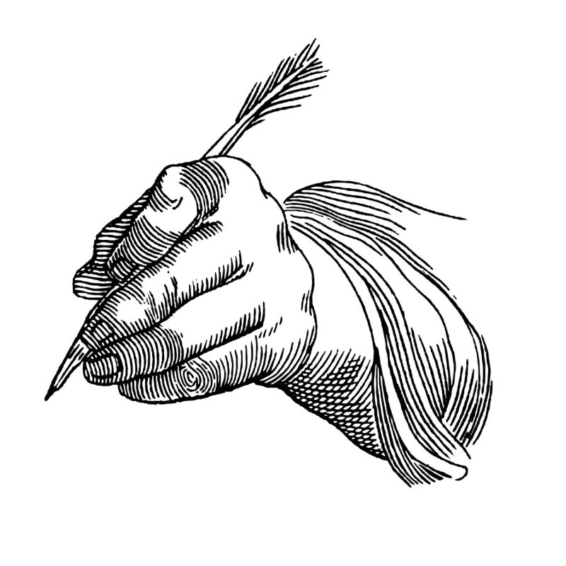 Hand with feather