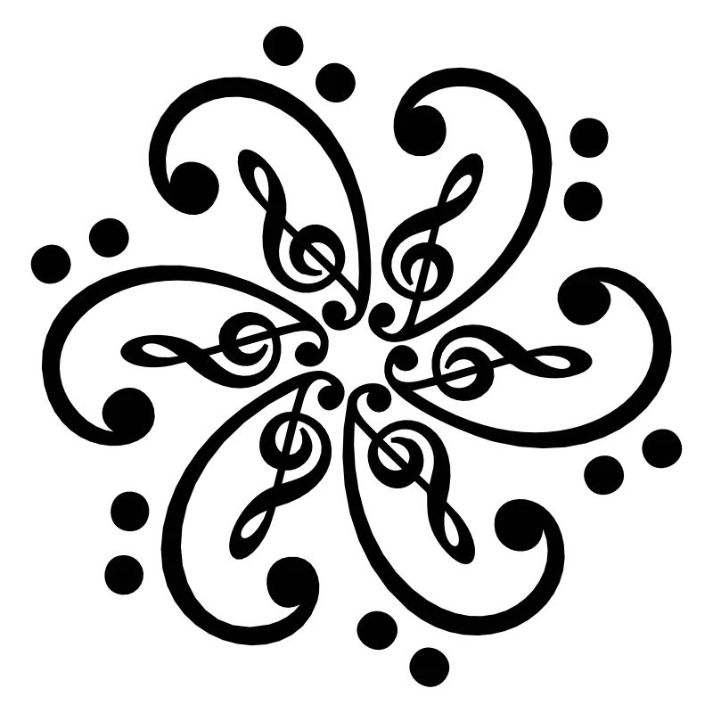 Basse & clef de sol, musique mandala, note, treble