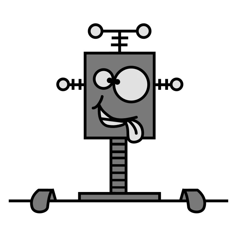 Funny Crazy Robot Behind Wall