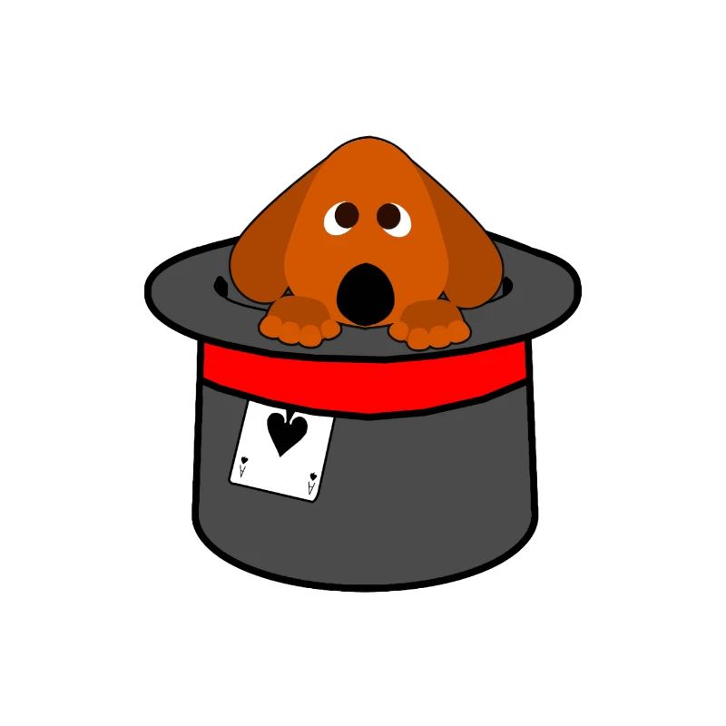Cute Dog in Magic Hat Wizard Magic Gift