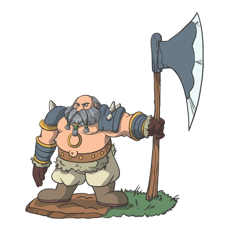 Tabletop role play figure dwarf with ax