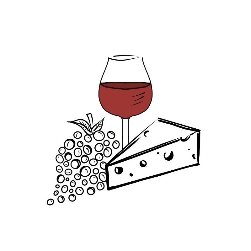 Cheese grape wine
