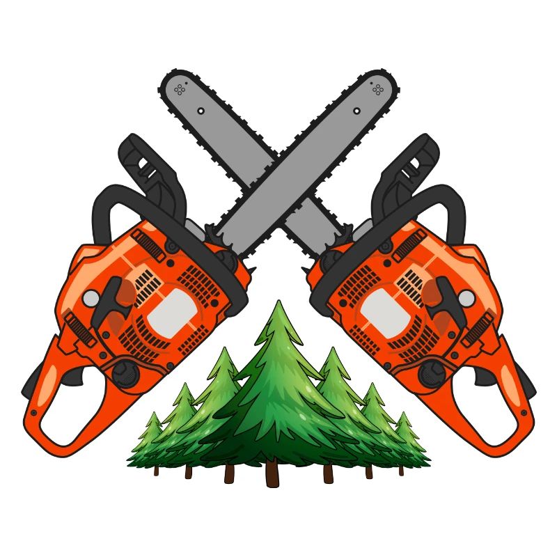 Croix à la tronçonneuse avec forêt