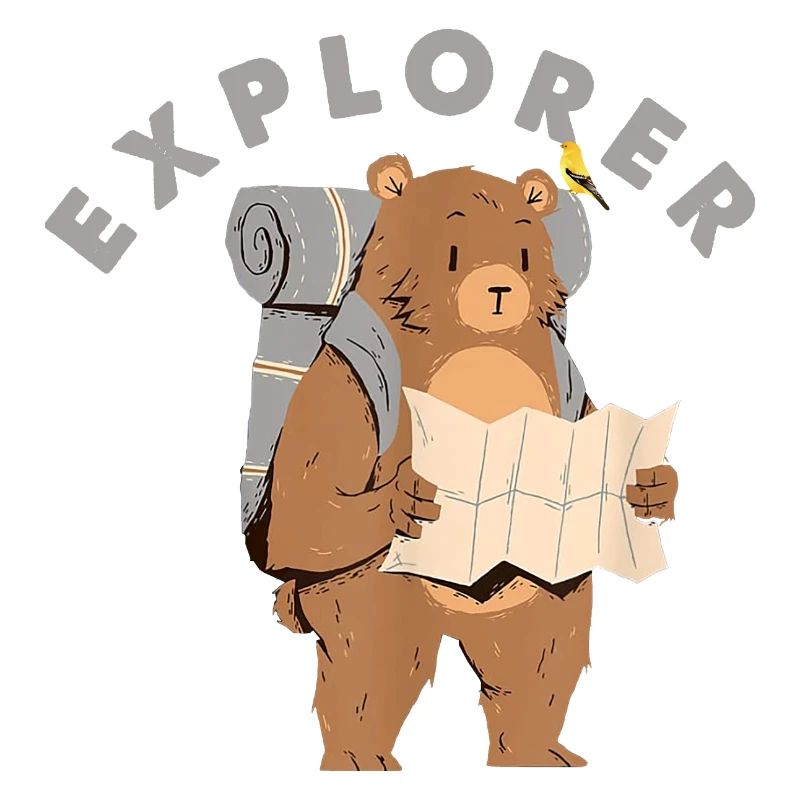 Explorer Backpacking Hiking Bear with Map
