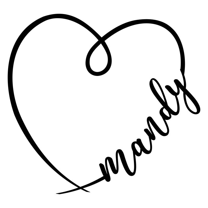 Mandy Name First Name Heart Drawing