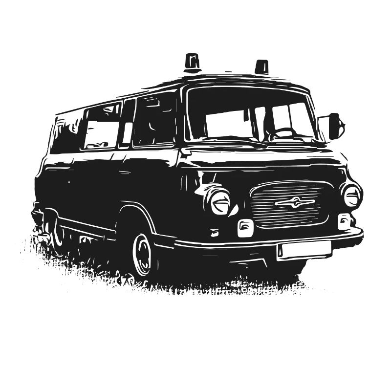 Barkas with blue light