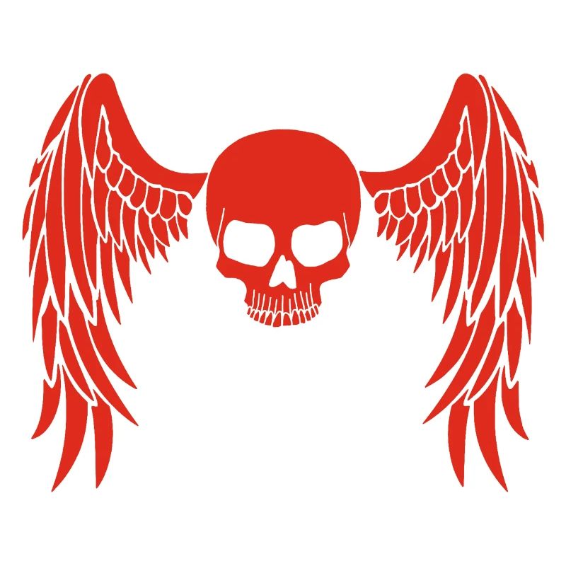 Red winged skull