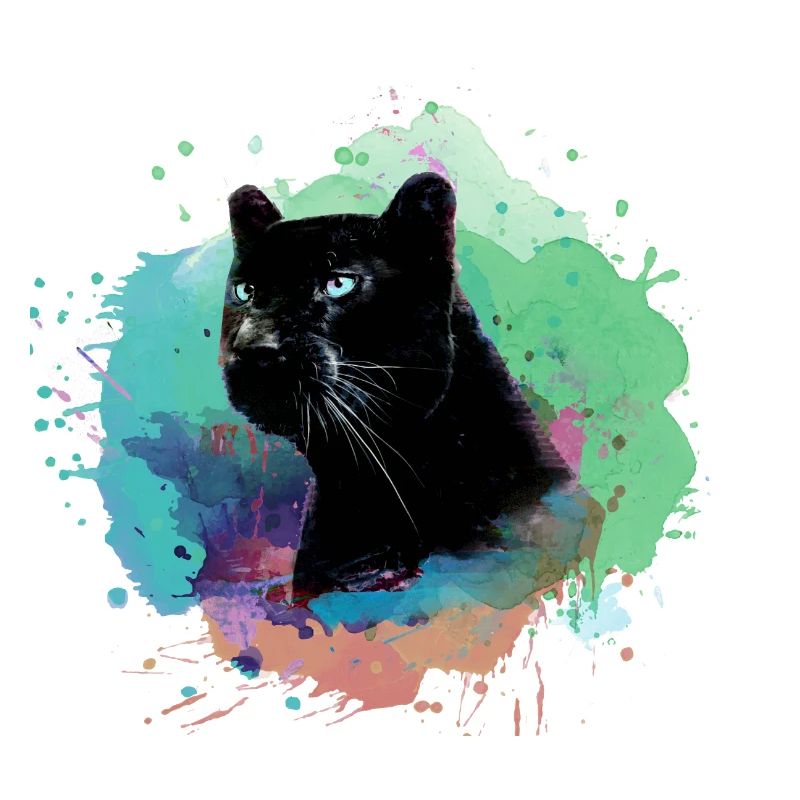 panther,cheetah,leopard,black,colorful,graffiti