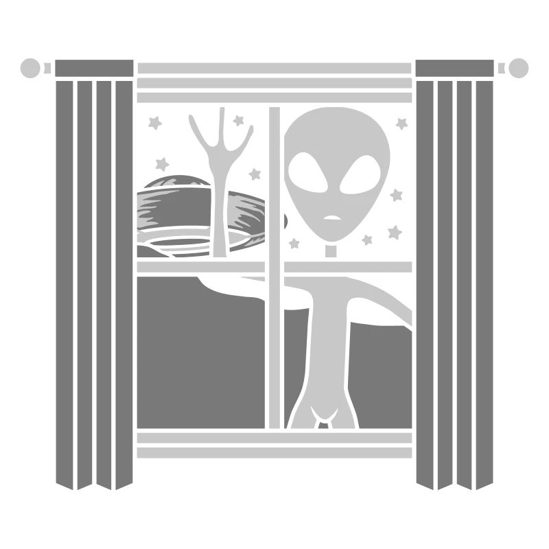 Ufo Window Alien at night