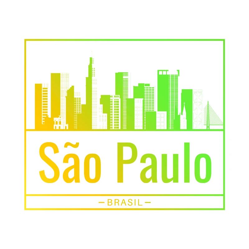 São Paulo skyline in neon gradient