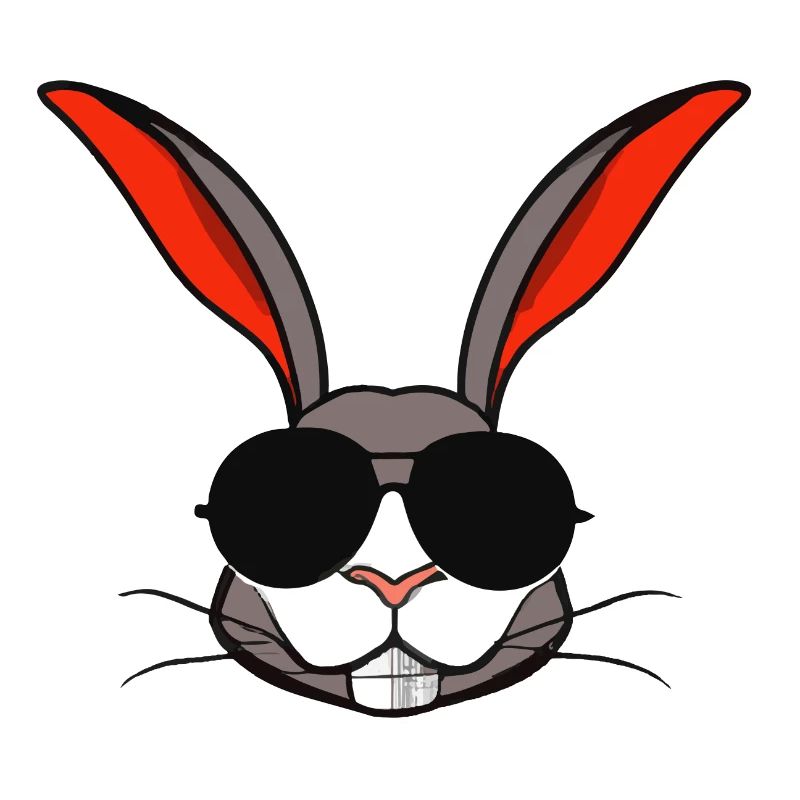 Rabbit with sunglasses Rabbit's head Gift idea