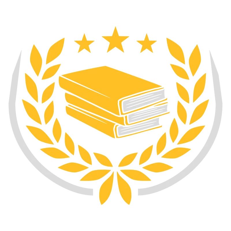 Lorbeerkranz gestapelte Bücher Sterne