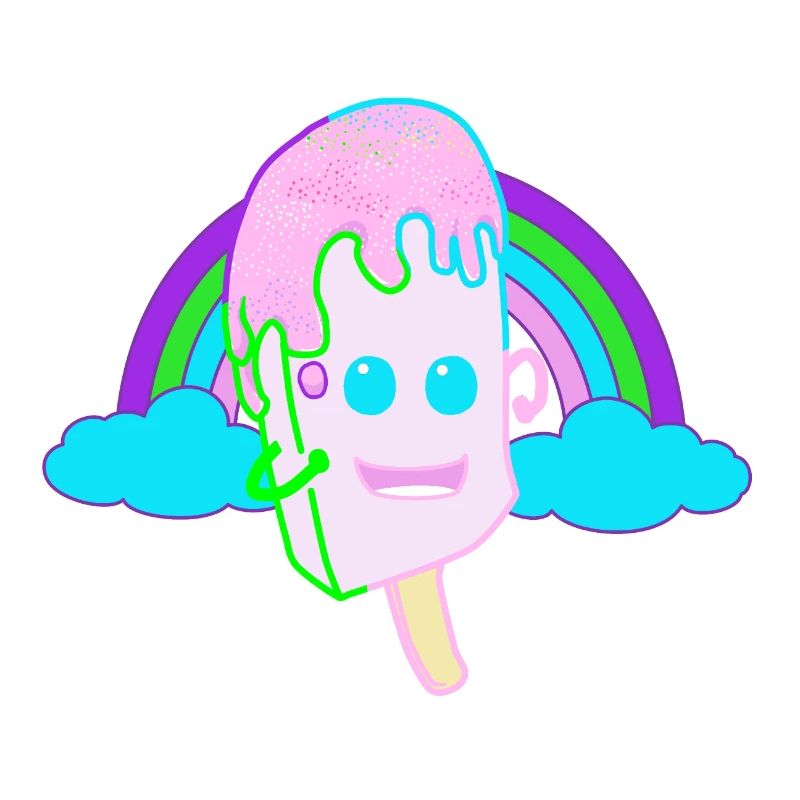 Happy Regenbogen Eis Eiskrem Kinder Fantasy