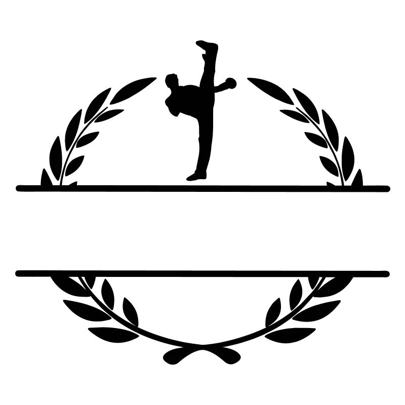 Karate oder Taekwondo Hochschaufel im Lorbeerkranz