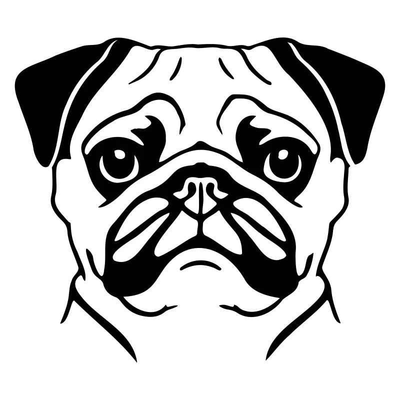 Pug Portrait Vector Illustration
