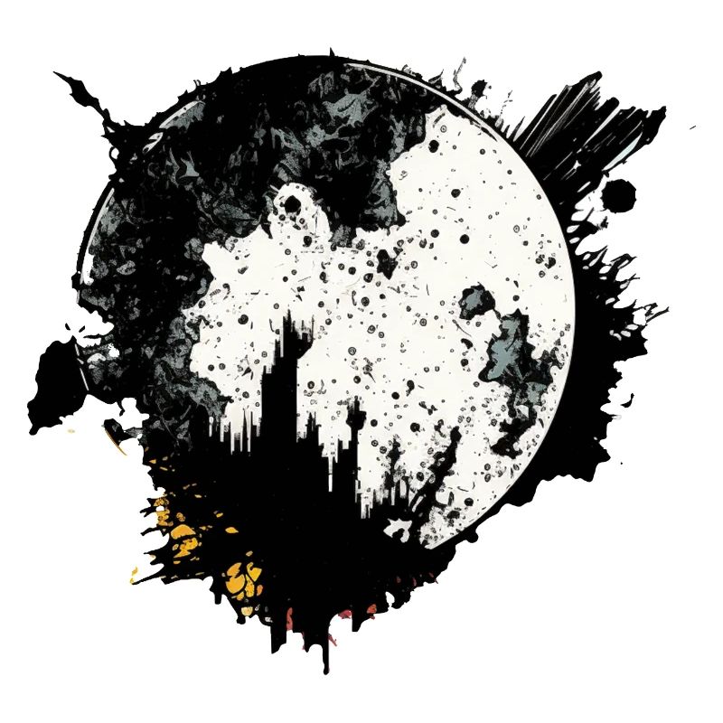 Moon graffiti noir et blanc