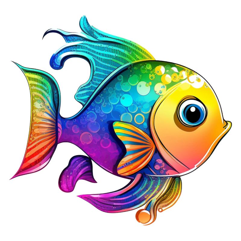 Fish Rainbow Drawing