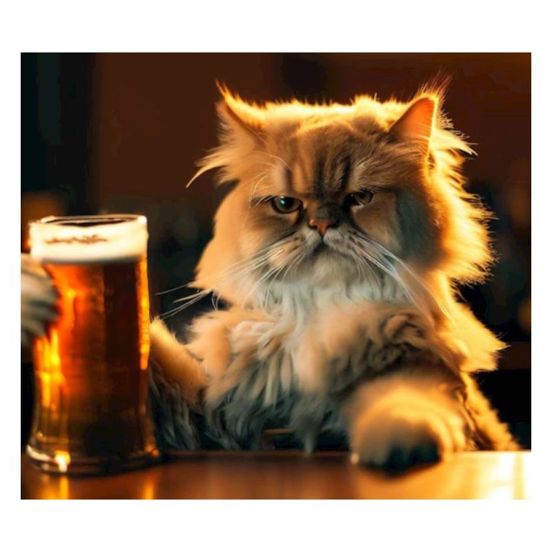 Perserkatze Negan in einer Bar