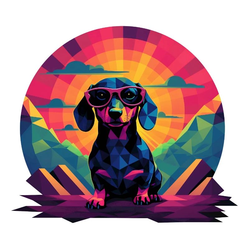 Synthwave Dachshund (no1)