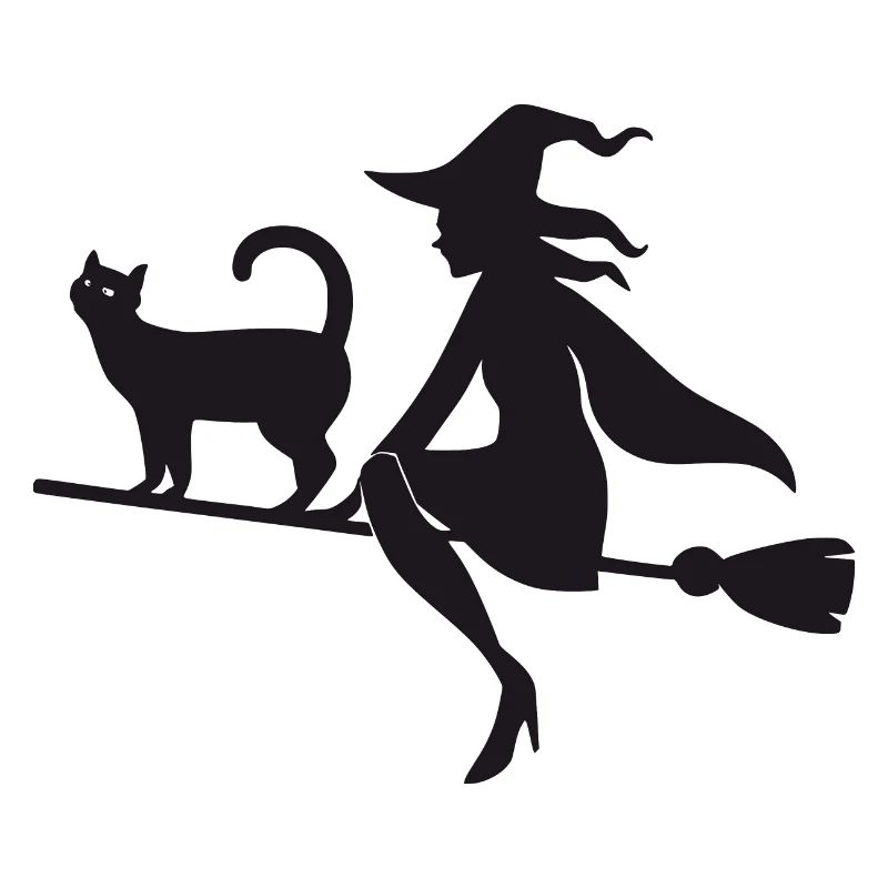 Witch with cat