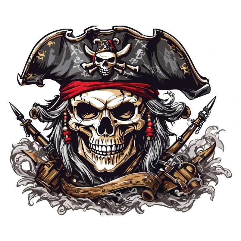 Drapeau pirate Jolly Roger crâne Illustration