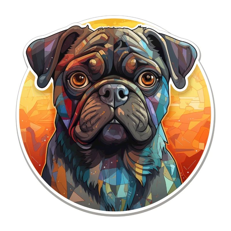 Mops Retro Farben vintage