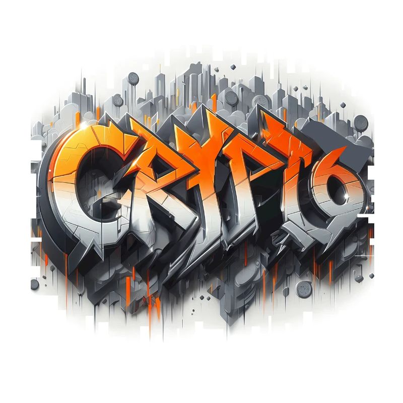 crypto, grafitti text 3D