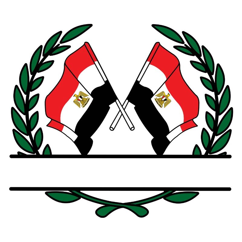 Flags Egypt laurel wreath banner