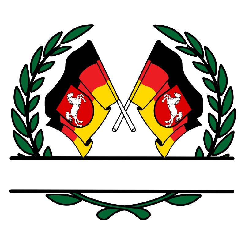 Drapeaux Basse-Saxe couronne de laurier bannière