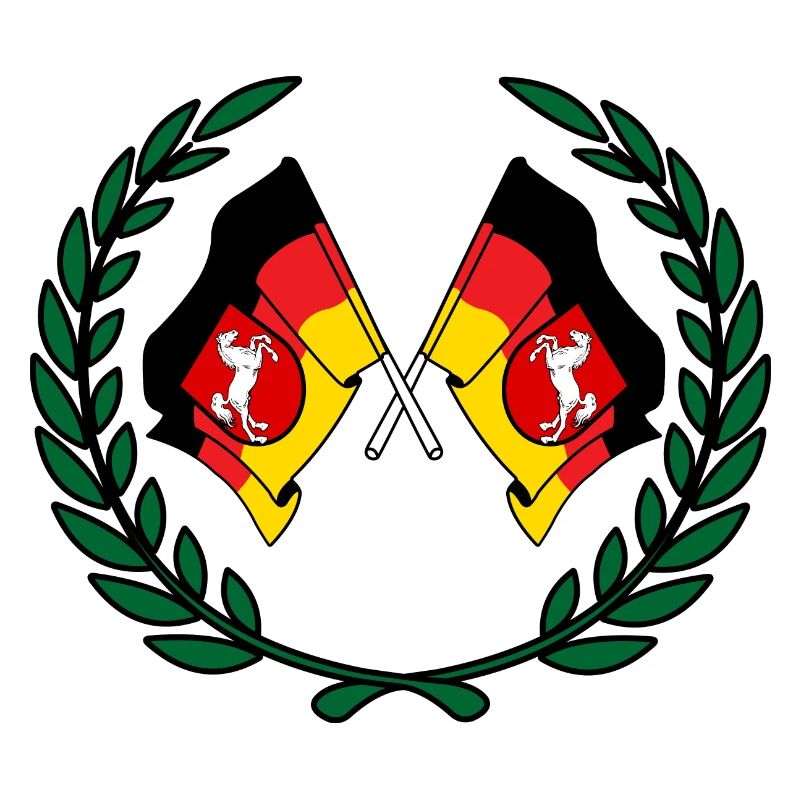 Drapeaux Couronne de laurier de Basse-Saxe