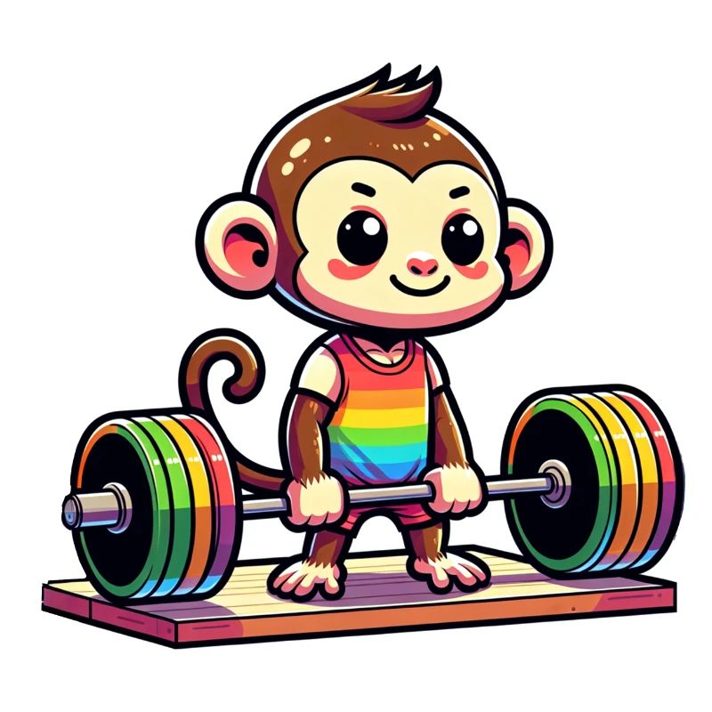 Cool Monkey Deadlifting In The Gym