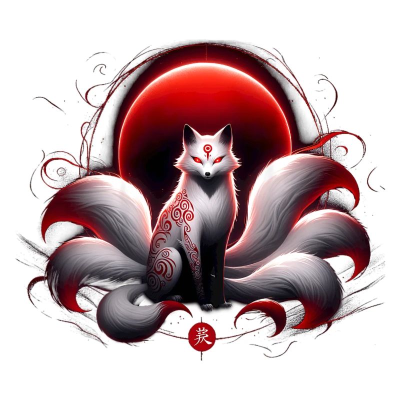 Lune Kitsune pourpre