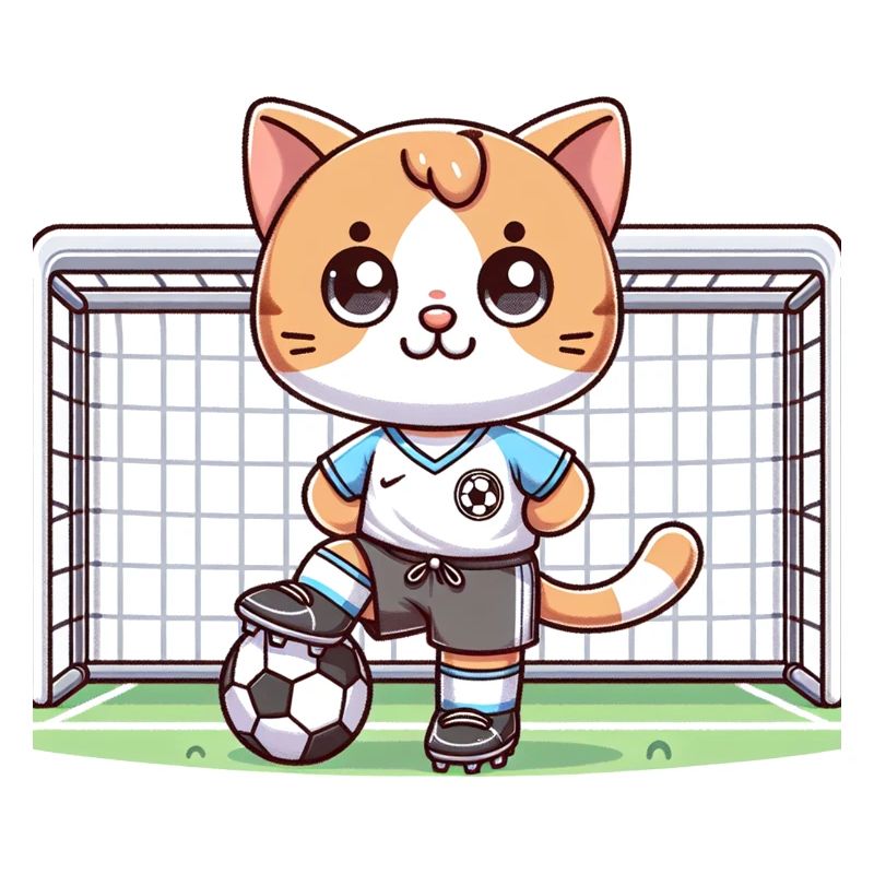 Cute Soccer Player Cat