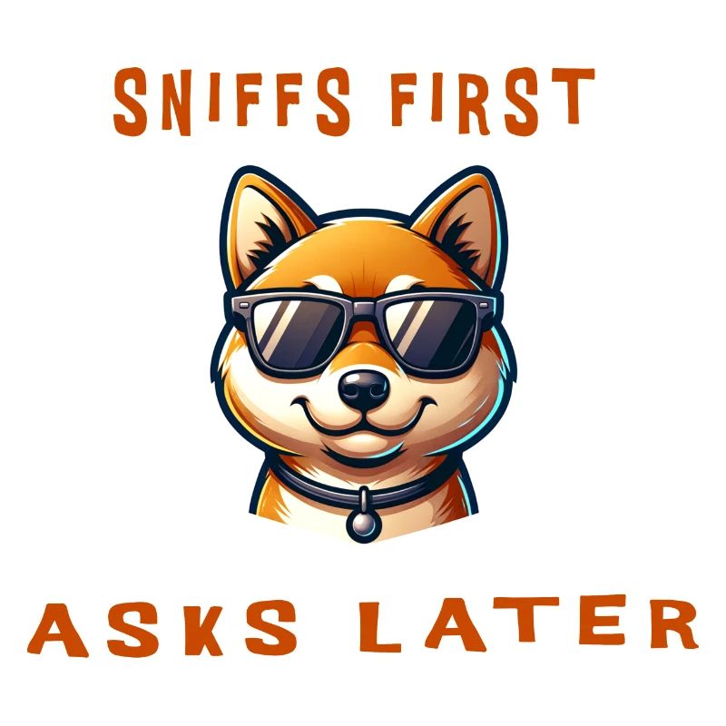 Sniffs first, asks later - cooler Shiba Inu