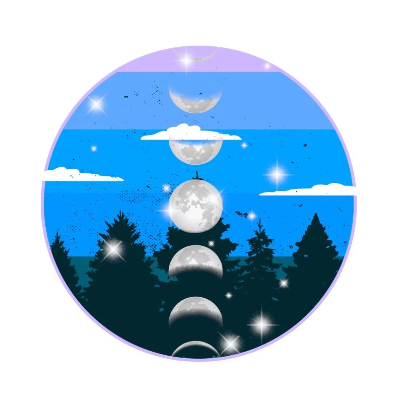 Forest Nature Moon Phase Moon Mystical