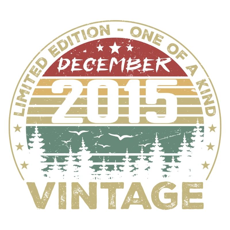 Dezember 2015 Retro Vintage Geburtstagsgeschenk