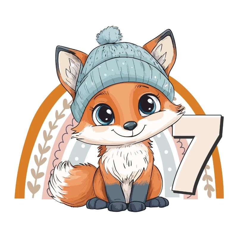 7ème anniversaire Renard Arc-en-ciel Mignon Mignon
