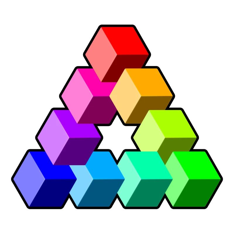 Triangle Colored Cubes