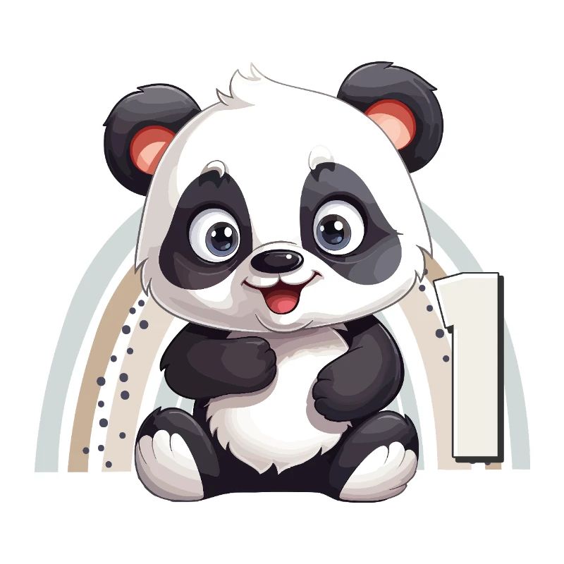 1er anniversaire Panda Ours Arc-en-ciel Mignon Mignon