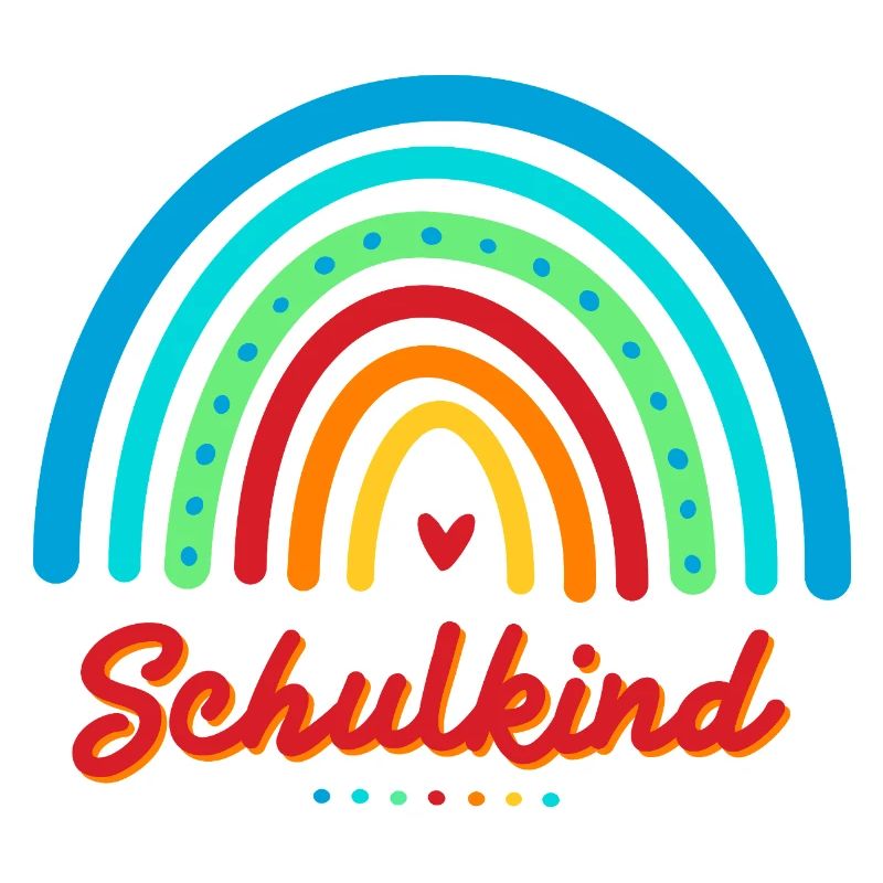 Schulkind bunter Retro Regenbogen Einschulung