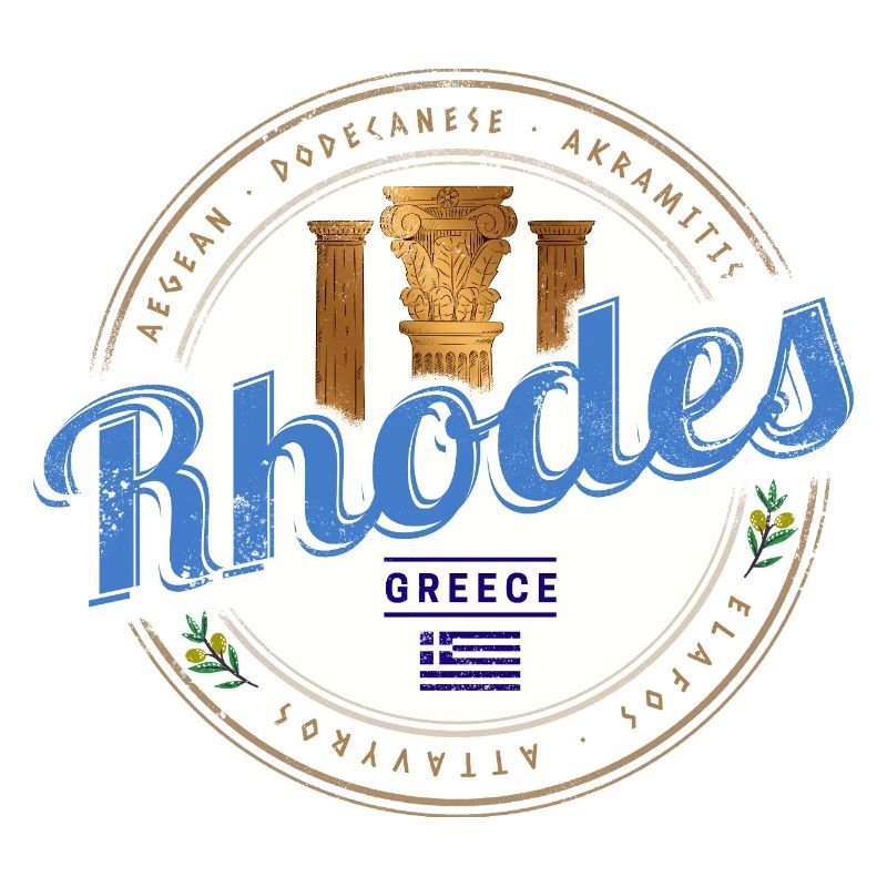 Rhodes Grèce Souvenir vintage de l’île de la mer Égée