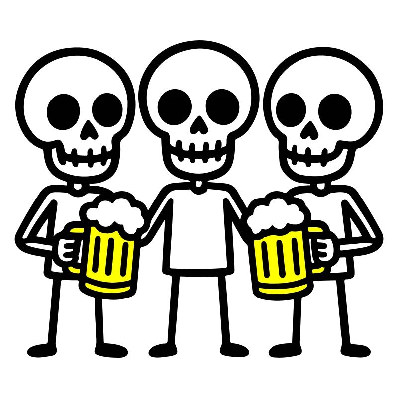Équipe de buveurs de bière Skeleton