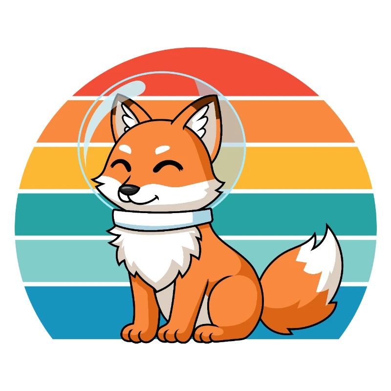 Astronauts Retro Predator Red Fox Fox Lover