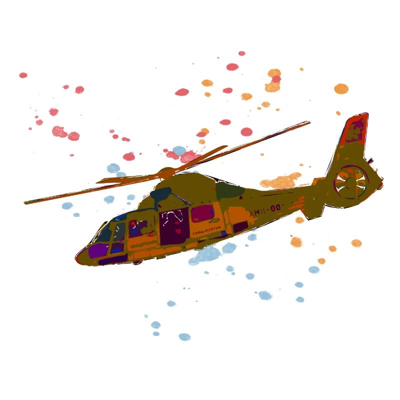 Conception colorée d’éclaboussures d’hélicoptère