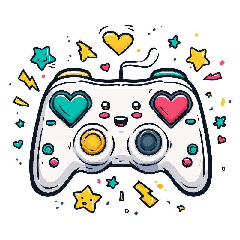 Heart Controller Neon Game Design
